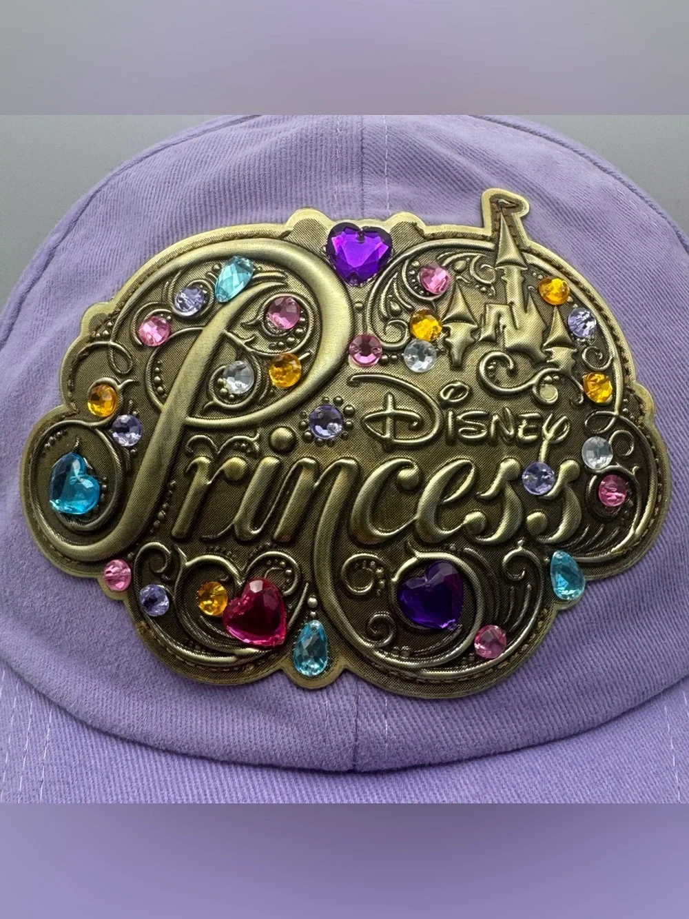Disney Parks Princess Jeweled Rhinestone Purple Youth Hat Baseball Cap Adjustabl